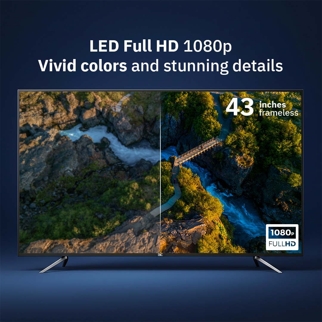 ELC TV 43" Inches Smart Android -ATV- (FrameLess)